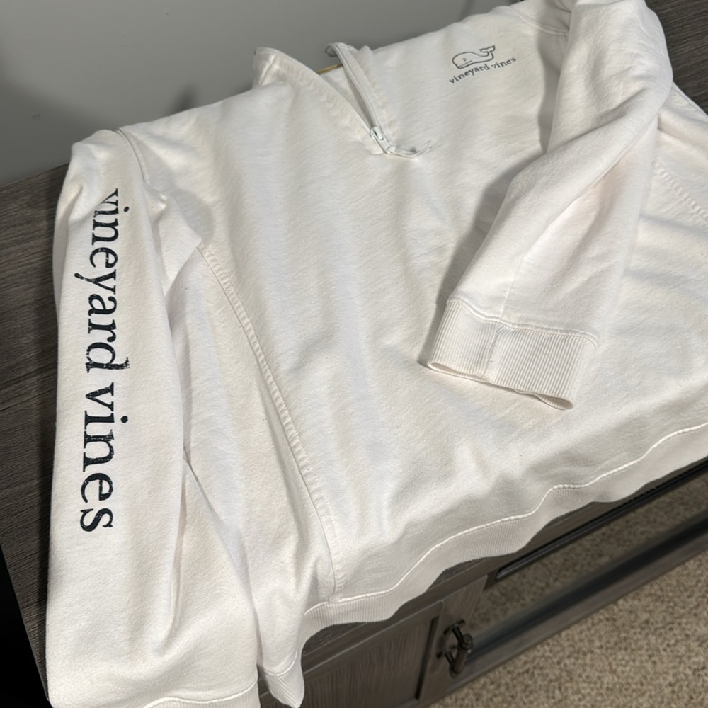 Vineyard Vines Women's White Quarter-Zip Top - Picture 4 of 5